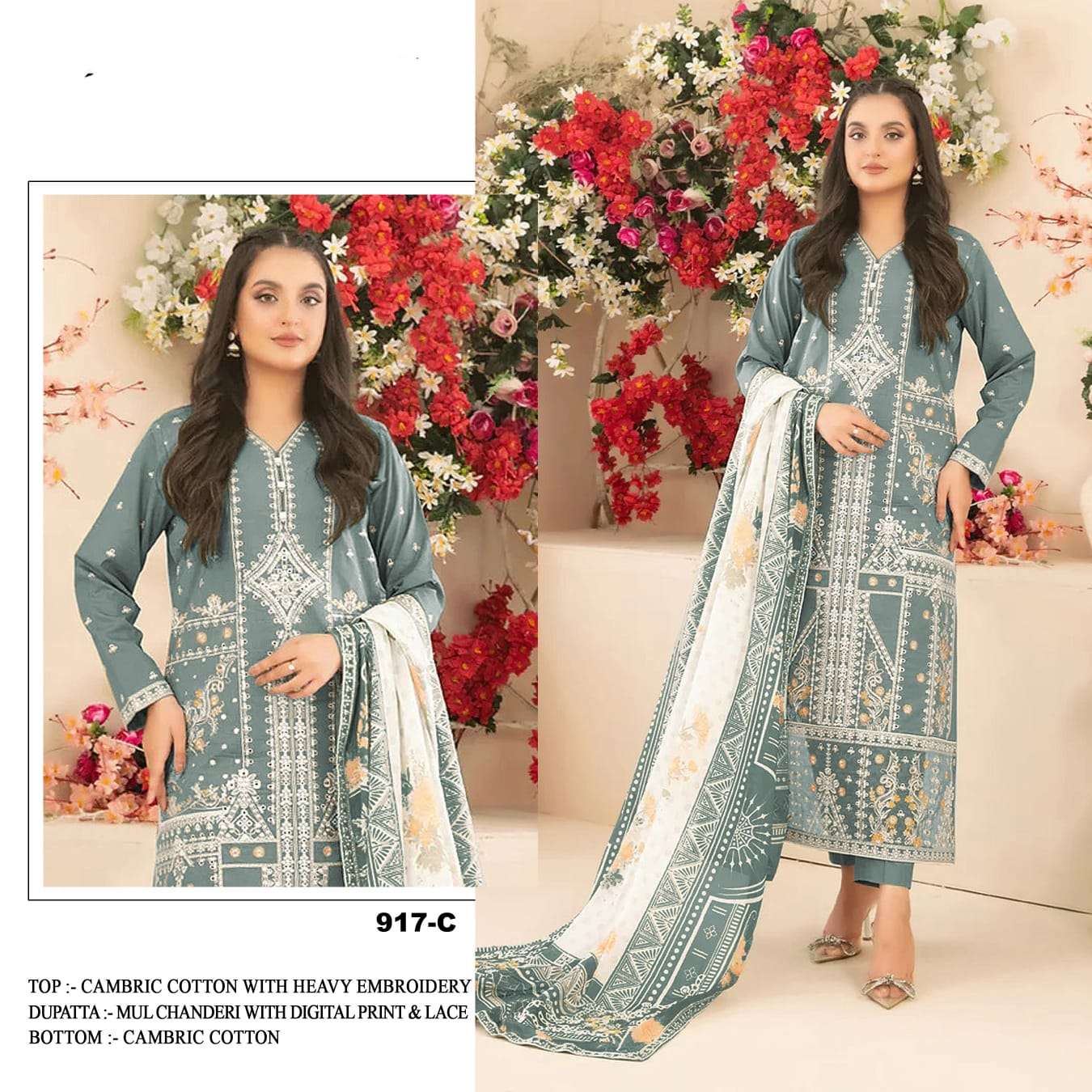 ALVIRA VOL-2 BY ASLIWHOLESALE DESIGNER PURE COTTON EMBROIDERY PAKISTANI DRESSES-00265