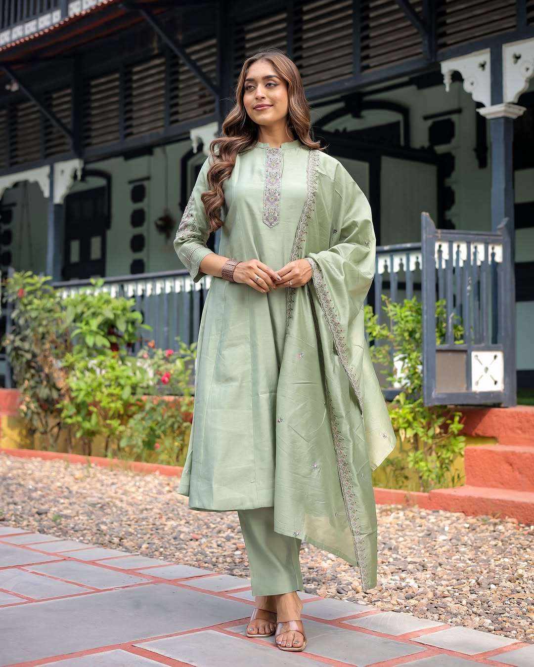 ARMORA VOL-03 BY ASLIWHOLESALE DESIGNER PURE MUSLIN SILK EMBROIDERY DRESSES-00265