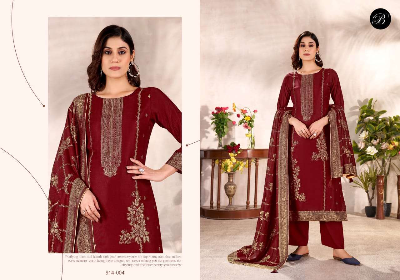 BELIZA MOTIF 914-001 TO 914-004 SERIES PURE VISCOSE PASHMINA PAKISTANI DRESSES-00011