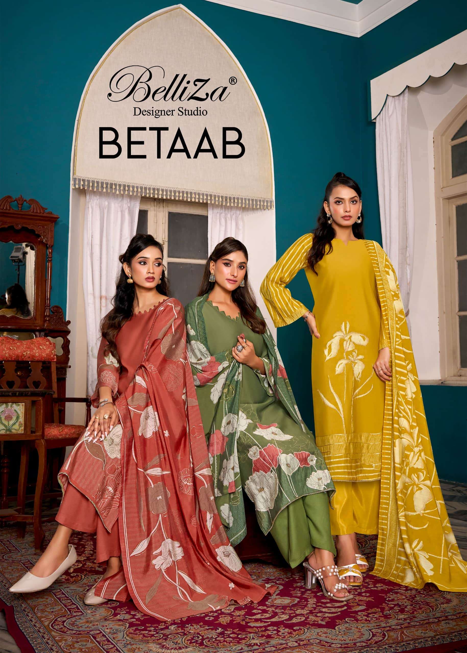 BELLIZA BETAAB 910-001 TO 910-006 SERIES PURE VISCOSE MUSLIN PRINTED PAKISTANI DRESSES-00011