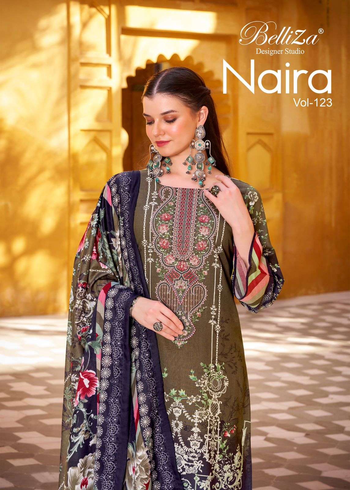 BELLIZA NAIRA VOL-123 916-001 TO 916-008 SERIES PURE COTTON PRINTED PAKISATNI DRESSES-00201