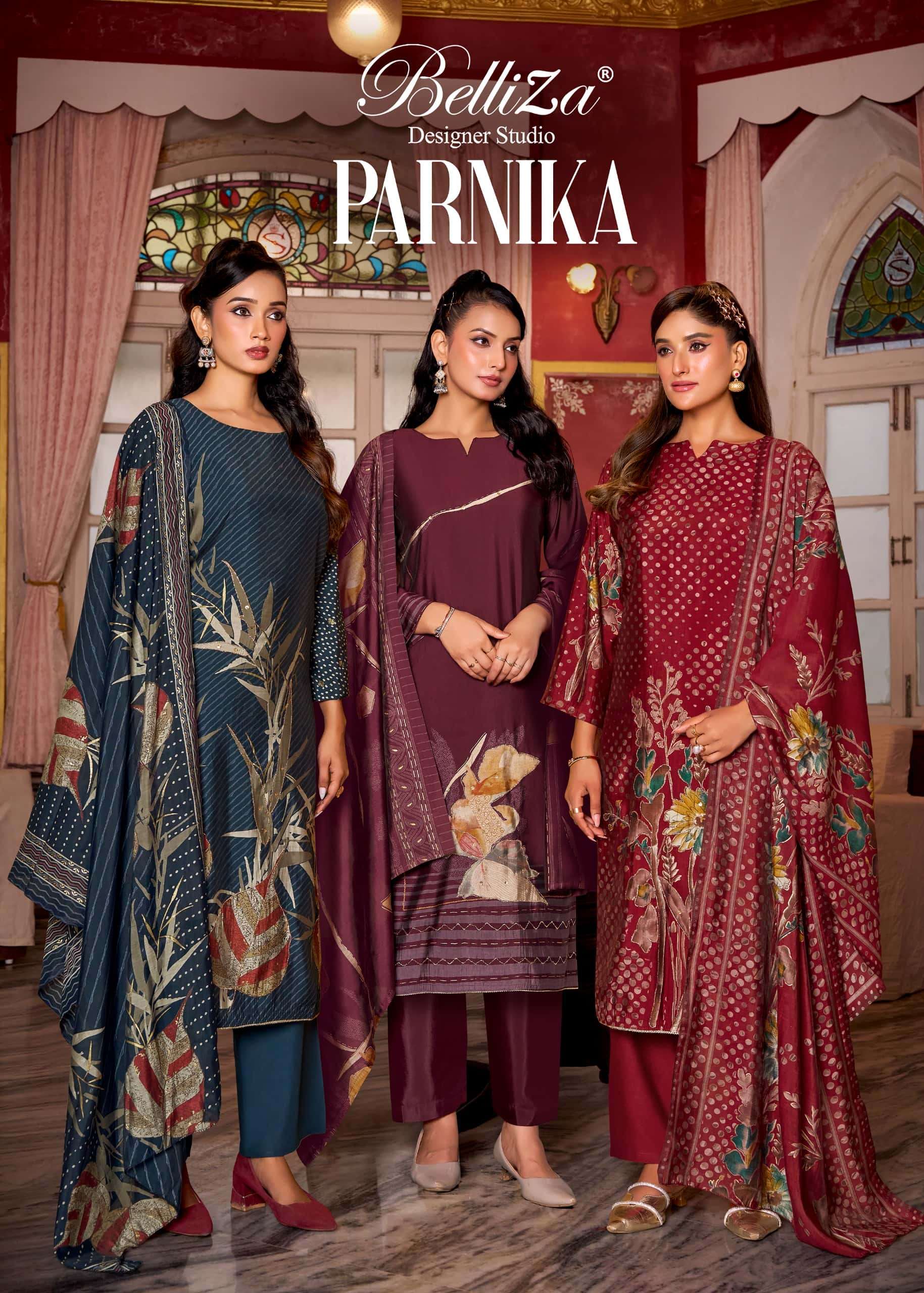 BELLIZA PARNIKA 911-001 TO 911-006 SERIES PURE COTTON PRINTED PAKISTANI DRESSES-00011