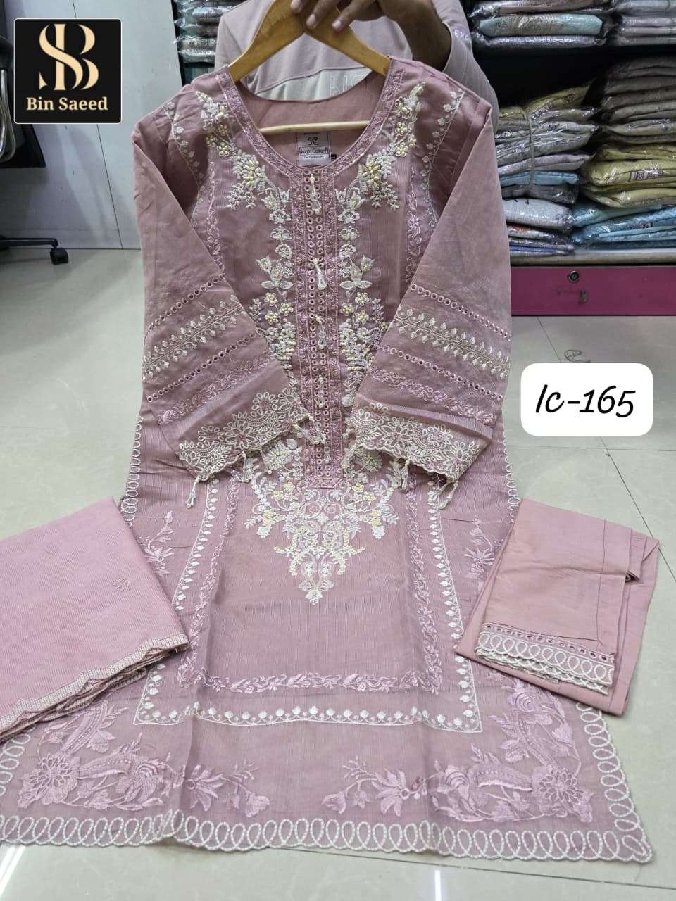 BIN SAEED IC-165 PURE FANCY EMBROIDERY PAKISTANI DRESSES-00272