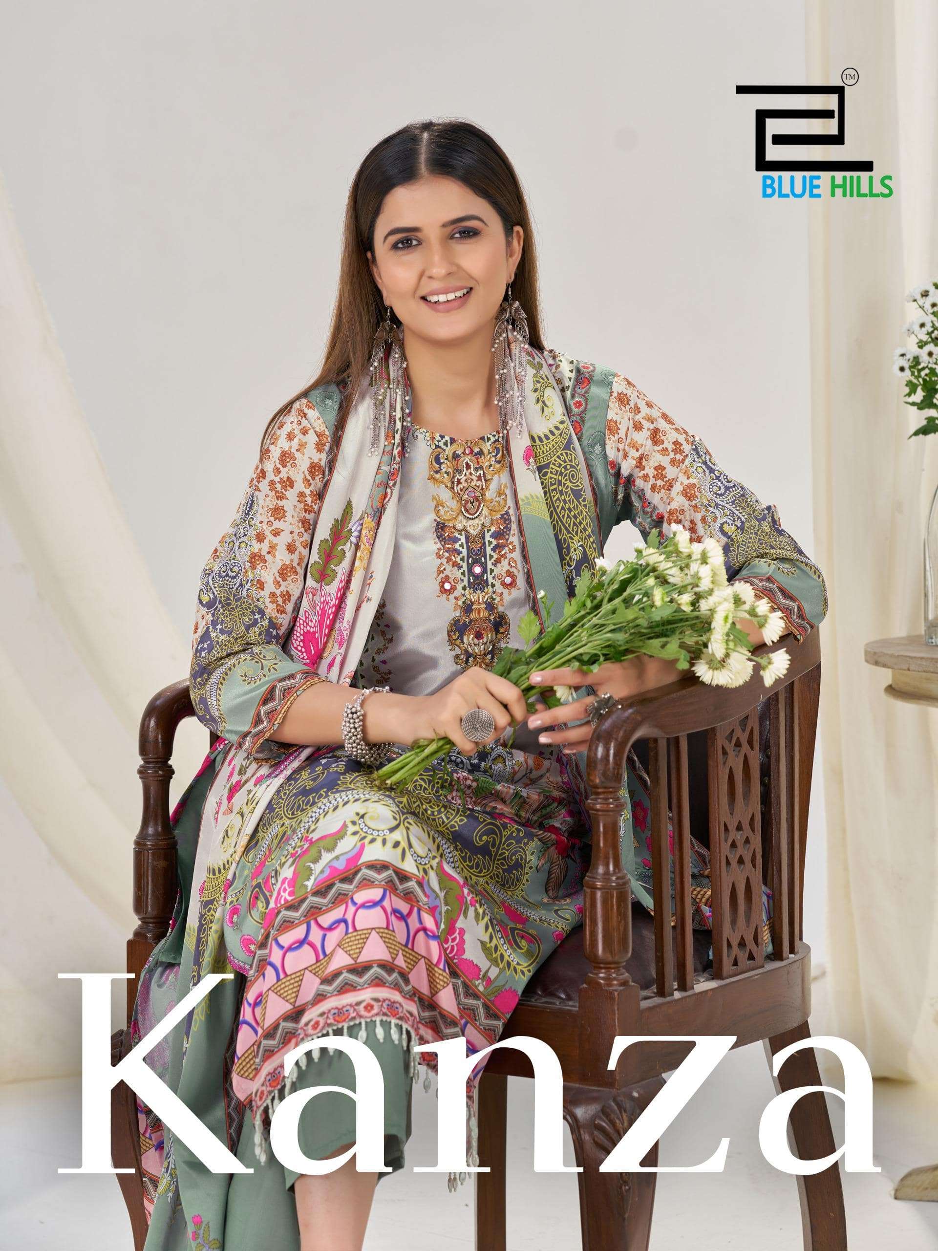 BLUE HILLS KANZA 1001 TO 1004 SERIES PURE SILK PRINTED DRESSES-00099