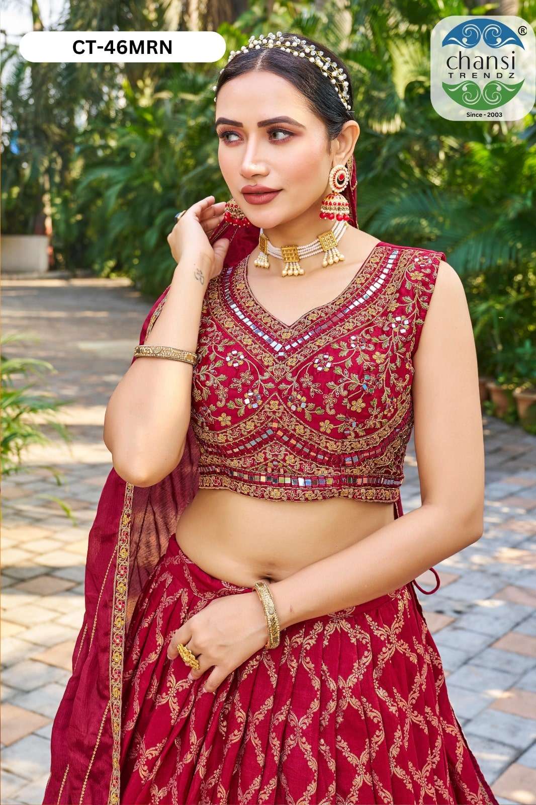 CHANSI TRENDZ 46 SERIES PURE VISCOSE JACQUARD EMBROIDERY LEHENGAS-00303