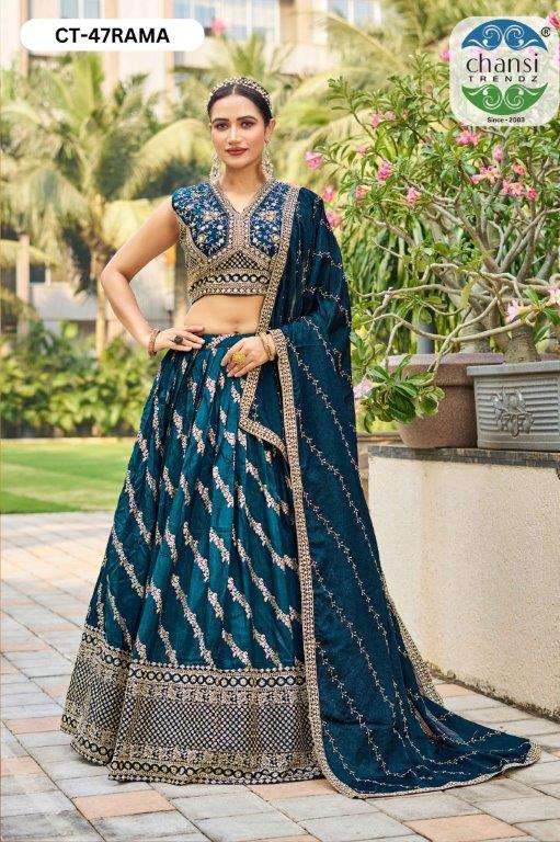 CHANSI TRENDZ 47 SERIES PURE VISCOSE JACQUARD  EMBROIDERY LEHENGAS - 00303