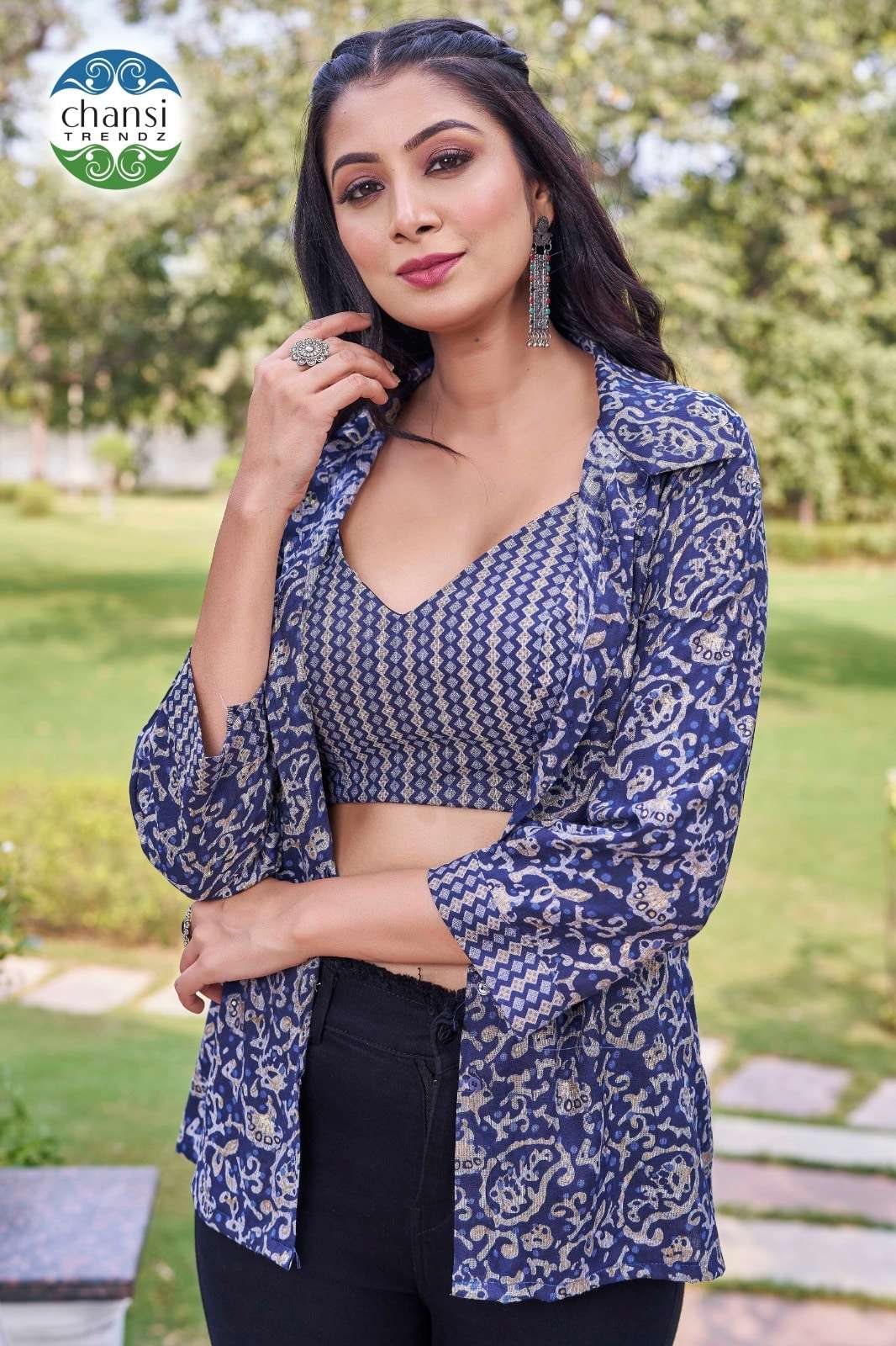 CHANSI TRENDZ NITYA PURE RAYON PRINTED TOPS-00303