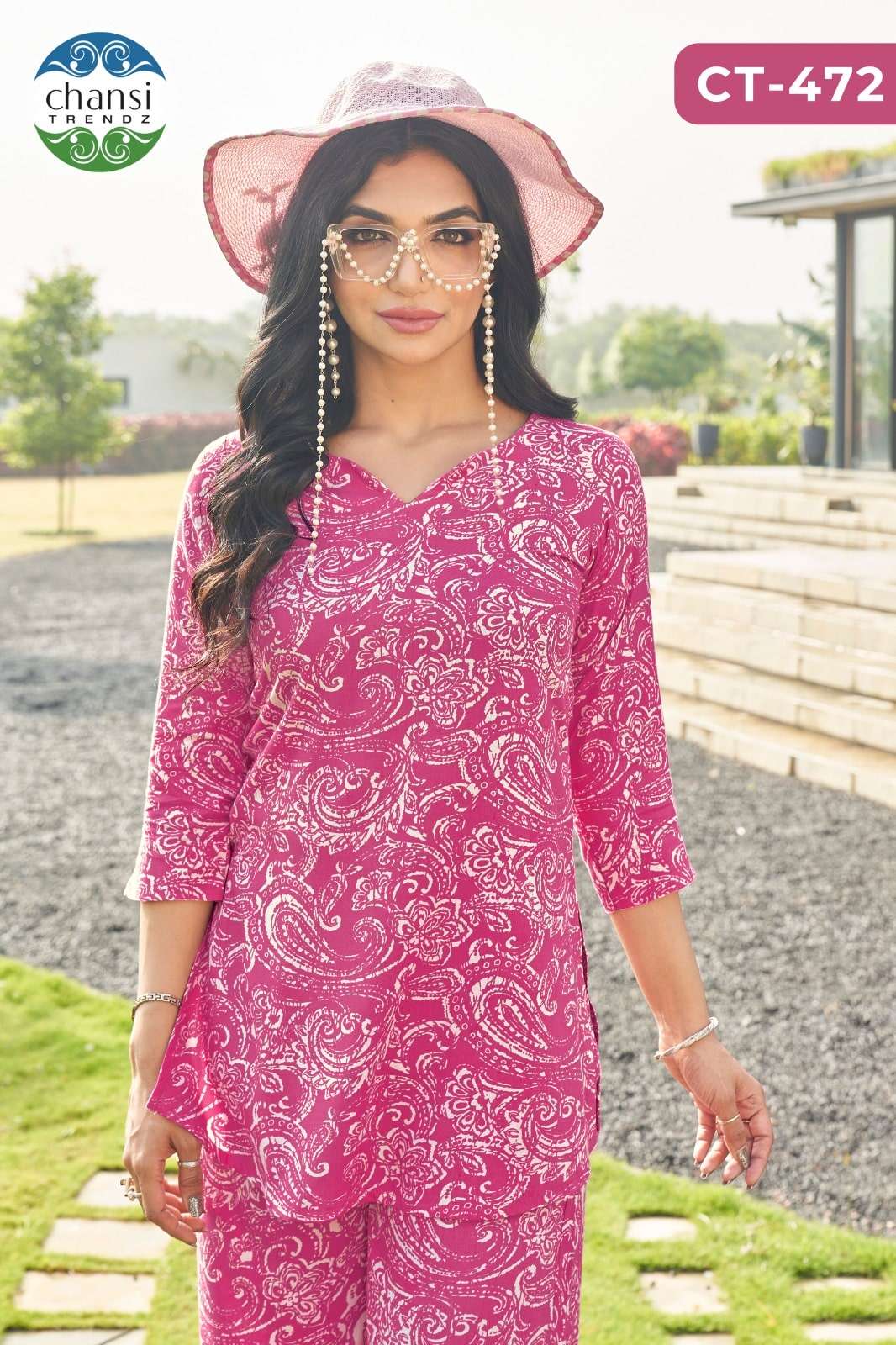 CHANSI TRENDZ PRAKRUTI PURE RAYON PRINTED CO-ORD SET-00303