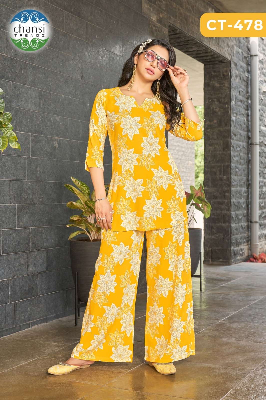 CHANSI TRENDZ RAGINI PURE RAYON PRINTED CO-ORD SET-00303