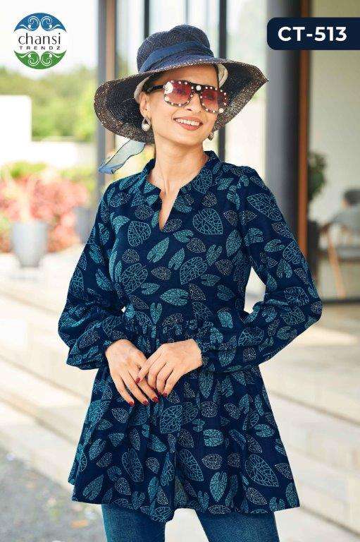 CHANSI TRENDZ SHASVATI 513 TO 516 SERIES PURE RAYON PRINTED TUNICS-00303