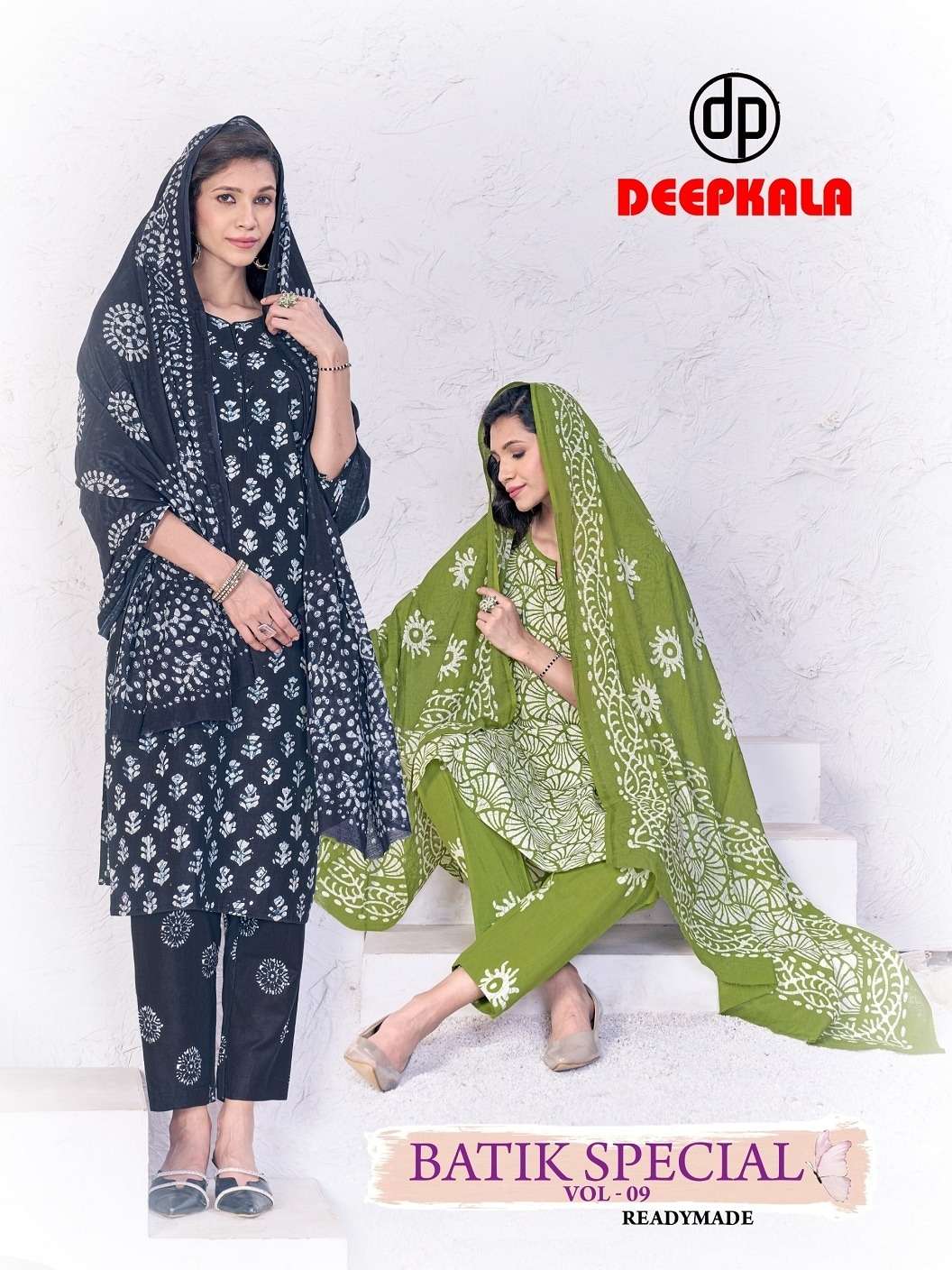 DEEPKALA BATIK VOL-9 9001 TO 9010 SERIES PURE COTTON PRINTED DRESSES-00015