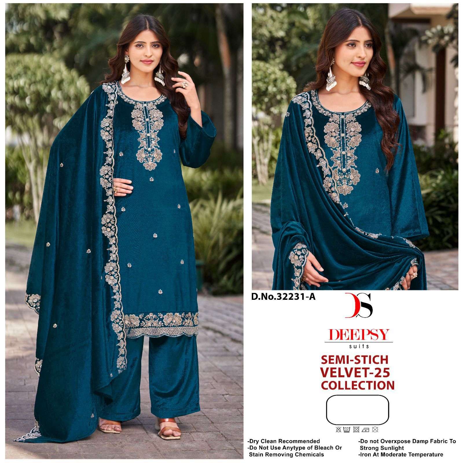 DEEPSY SUIT D-32231 SERIES PURE VELVET EMBROIDERY PAKISTANI DRESSES-00201