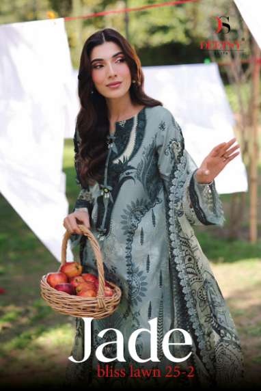 DEEPSY SUIT JADE BLISS LAWN-25 VOL-02 1001 TO 1006 SERIES PURE COTTON PRINTED PAKISTANI DRESSES-0020...