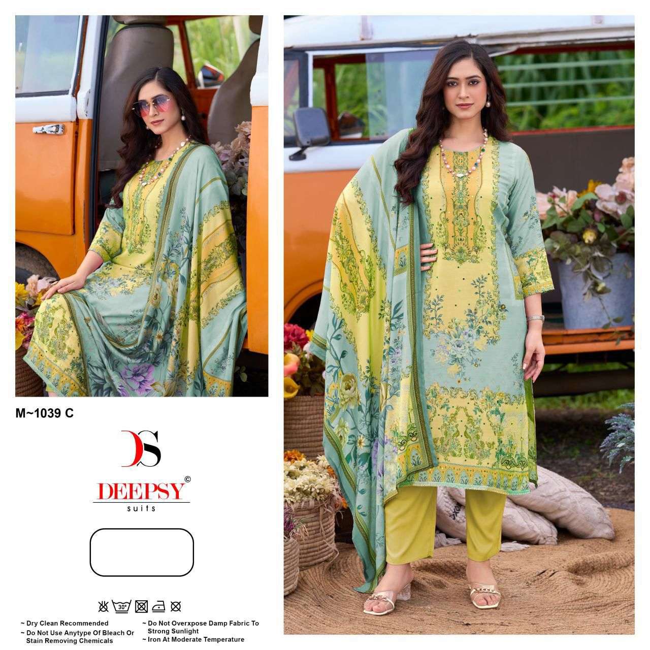 DEEPSY SUIT M-1039 SERIES PURE VISCOSE MUSLIN PRINTED PAKISTANI DRESSES-00201