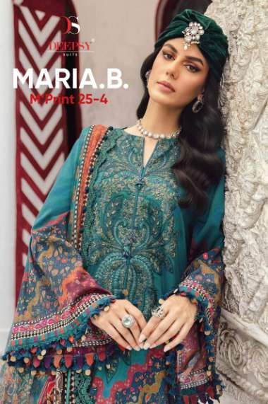 DEEPSY SUIT MARIA.B MPRINT VOL-25 1401 TO 1408 SERIES PURE COTTON EMBROIDERY DRESSES-00201