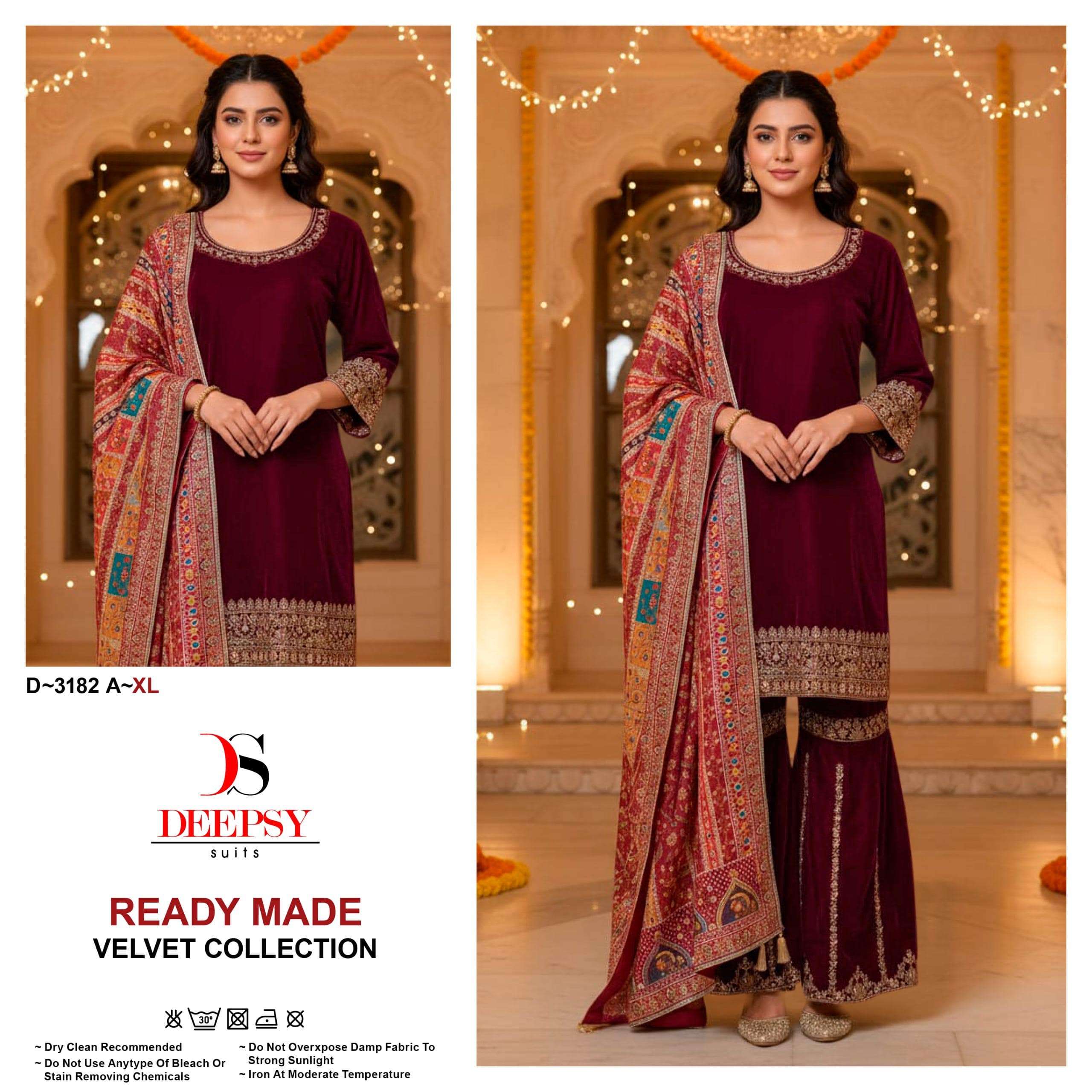 DEEPSY SUITS 3182 A TO D SERIES PURE VELVET EMBROIDERY DRESSES-00011