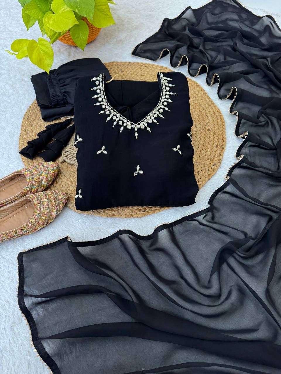 DN-510 BY ASLIWHOLESALE DESIGNER PURE FAUX GEORGETTE EMBROIDERY GOWN-00232
