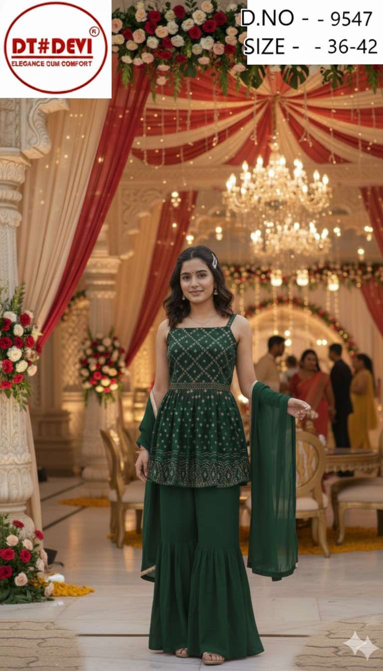 DT DEVI 9547 SERIES PURE GEORGETTE EMBROIDERY KIDS WEAR-00309