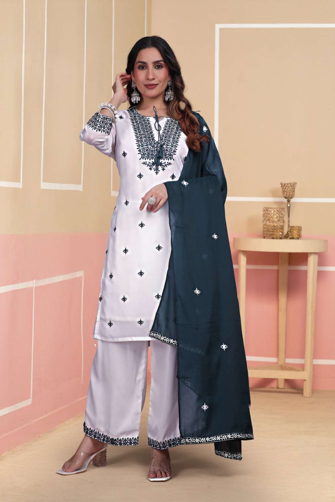 ELEGANT-3 BY ASLIWHOLESALE DESIGNER PURE FAUX GEORGETTE EMBROIDERY DRESSES-00249