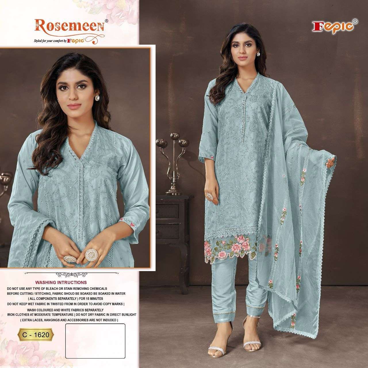 FEPIC ROSEMEEN C-1620 PURE ORGANZA EMBROIDERY DRESSES-00201