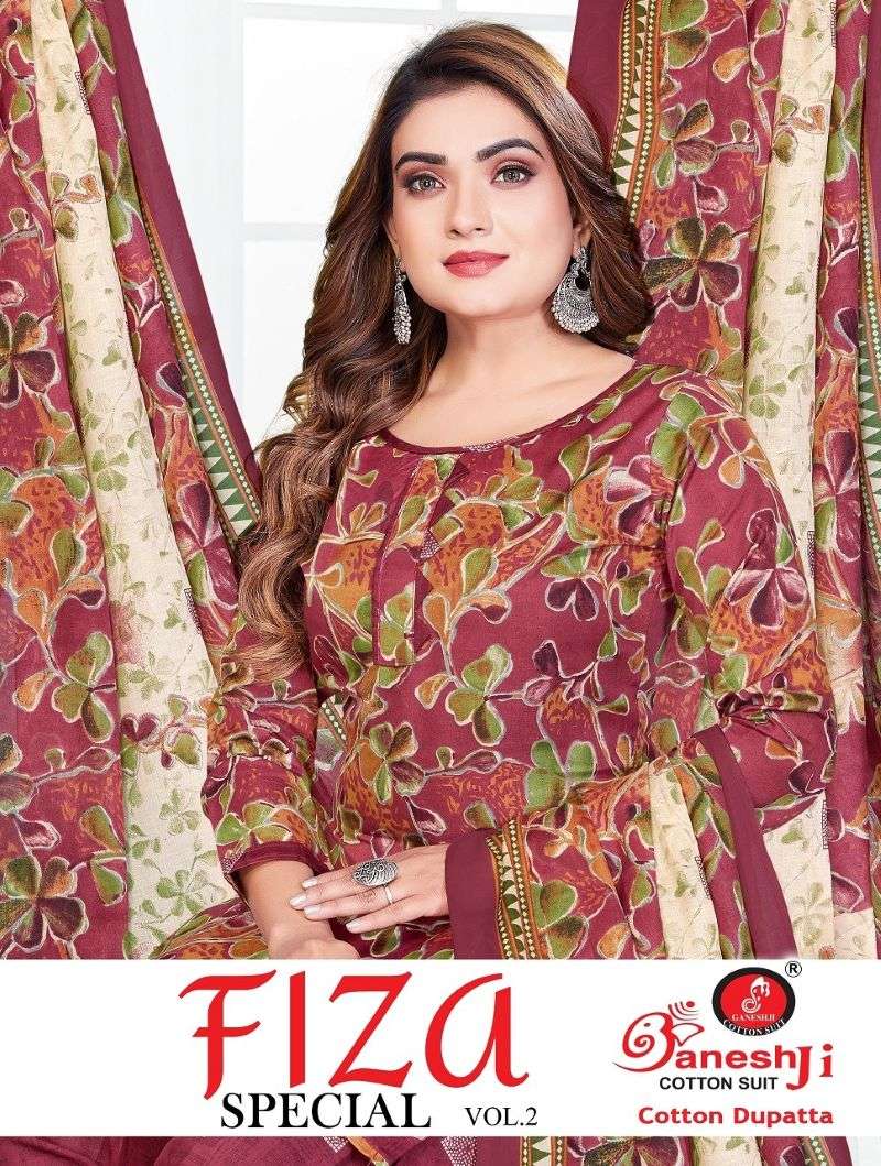 GANESHJI FAIZA VOL-2 2001 TO 2010 SERIES PURE COTTON PRINTED DRESSES-00015
