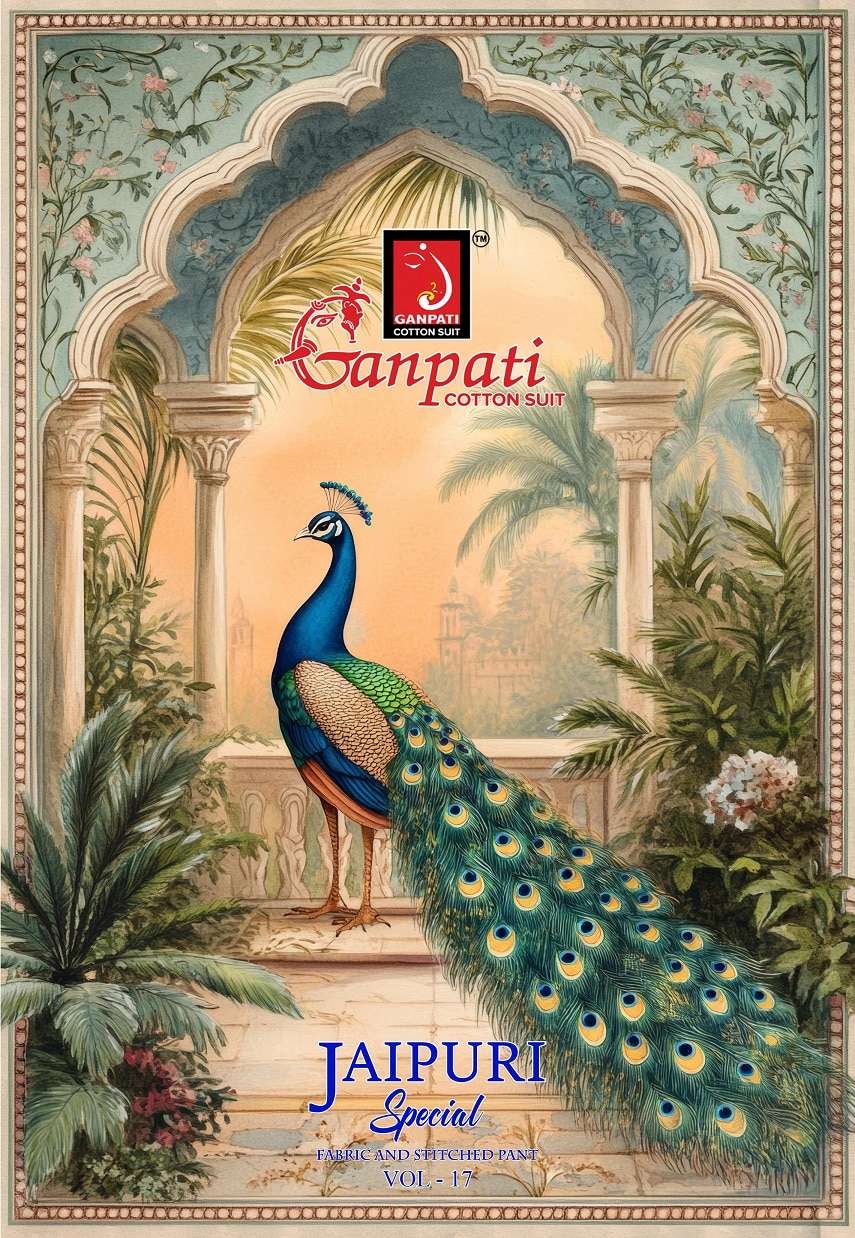 GANPATI JAIPURI PANT VOL-17 341 TO 355 SERIES PURE COTTON PRINTED DRESSES-00015