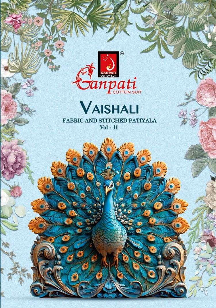 GANPATI VAISHALI VOL-11 2516 TO 2530 SERIES PURE COTTON PRINTED DRESSES-00015