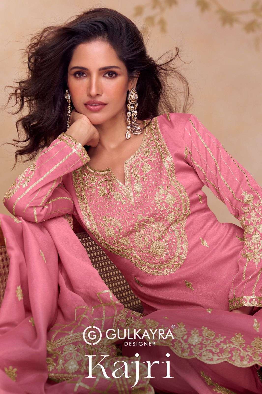 GULKAYRA KAJRI 7636-A TO 7636-C SERIES PURE SIMMER SILK EMBROIDERY DRESSES-00150