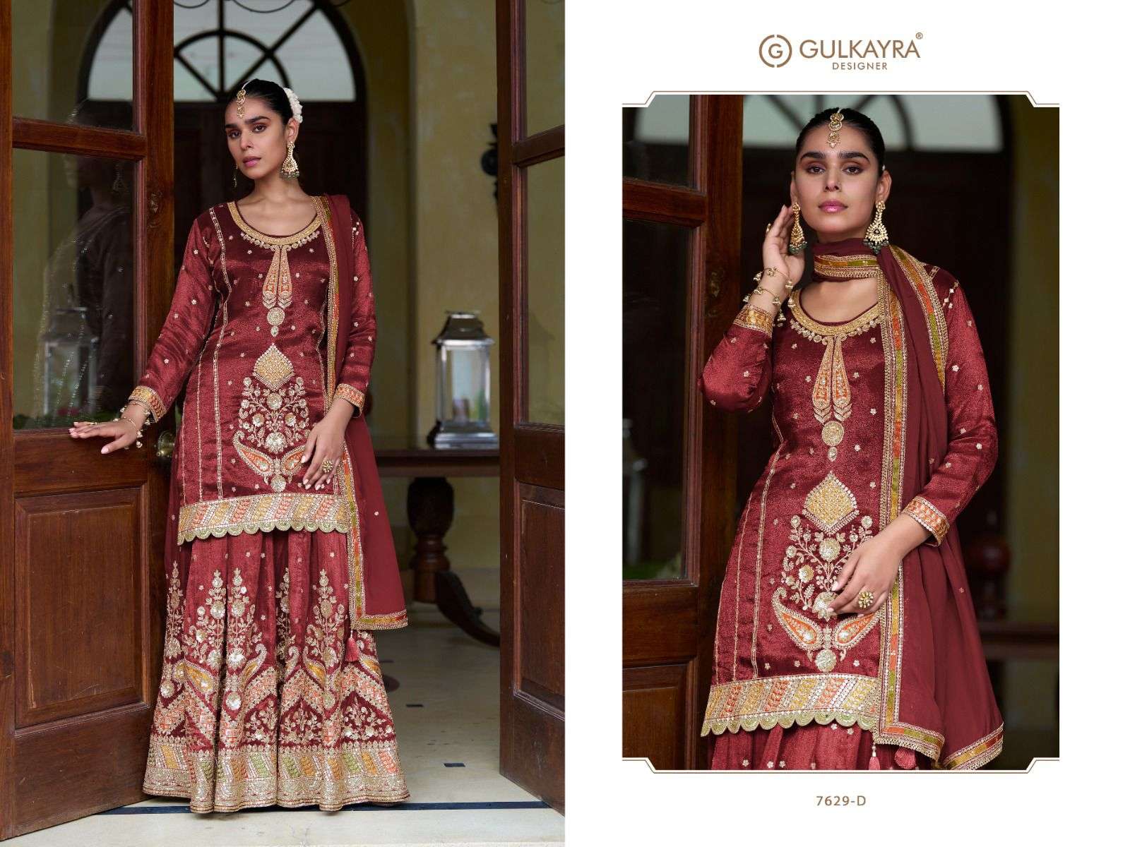 GULKAYRA TAIYBA VOL-01 7629-C TO 7629-E SERIES PURE SILK DRESSES-00150