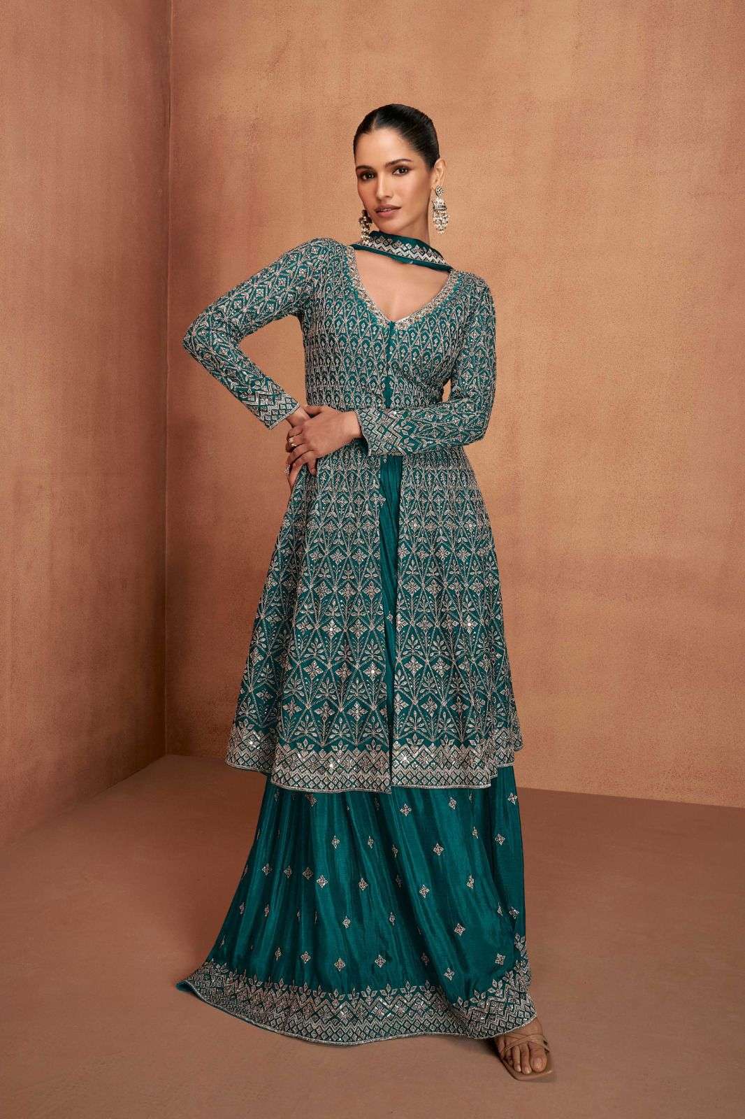 GULKAYRA VIANA 7479-A TO 7479-D SERIES PURE CHINON EMBROIDERY DRESSES-00150