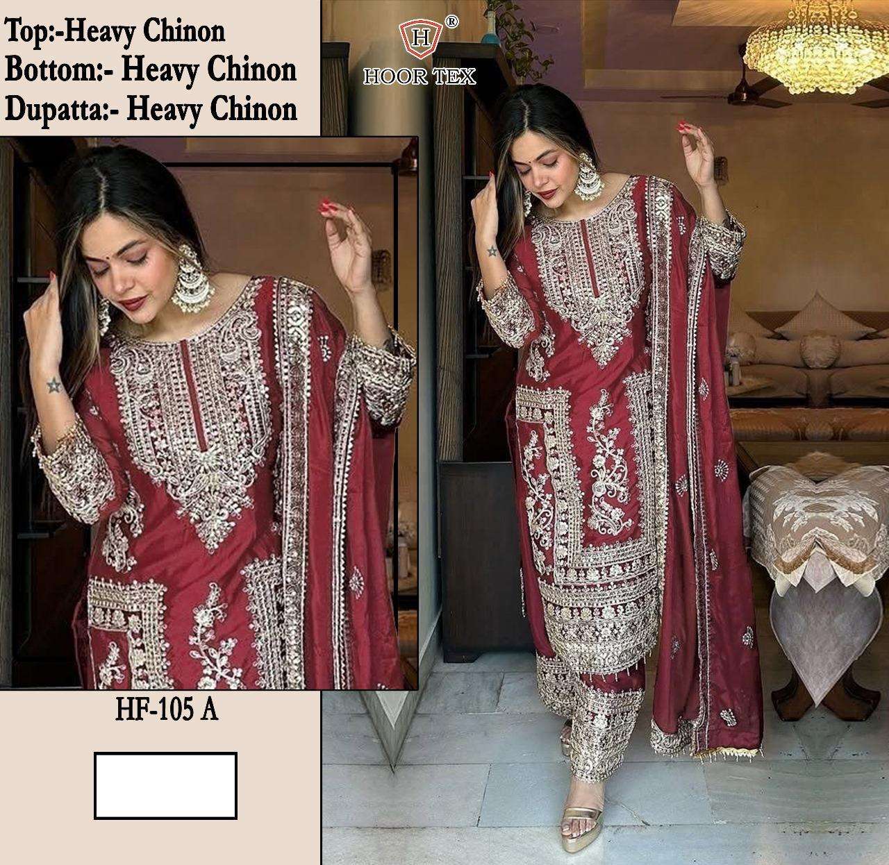 HF-105 COLOURS BY HOOR TEX DESIGNER CHINON EMBROIDERED PAKISTANI DRESSES-00020