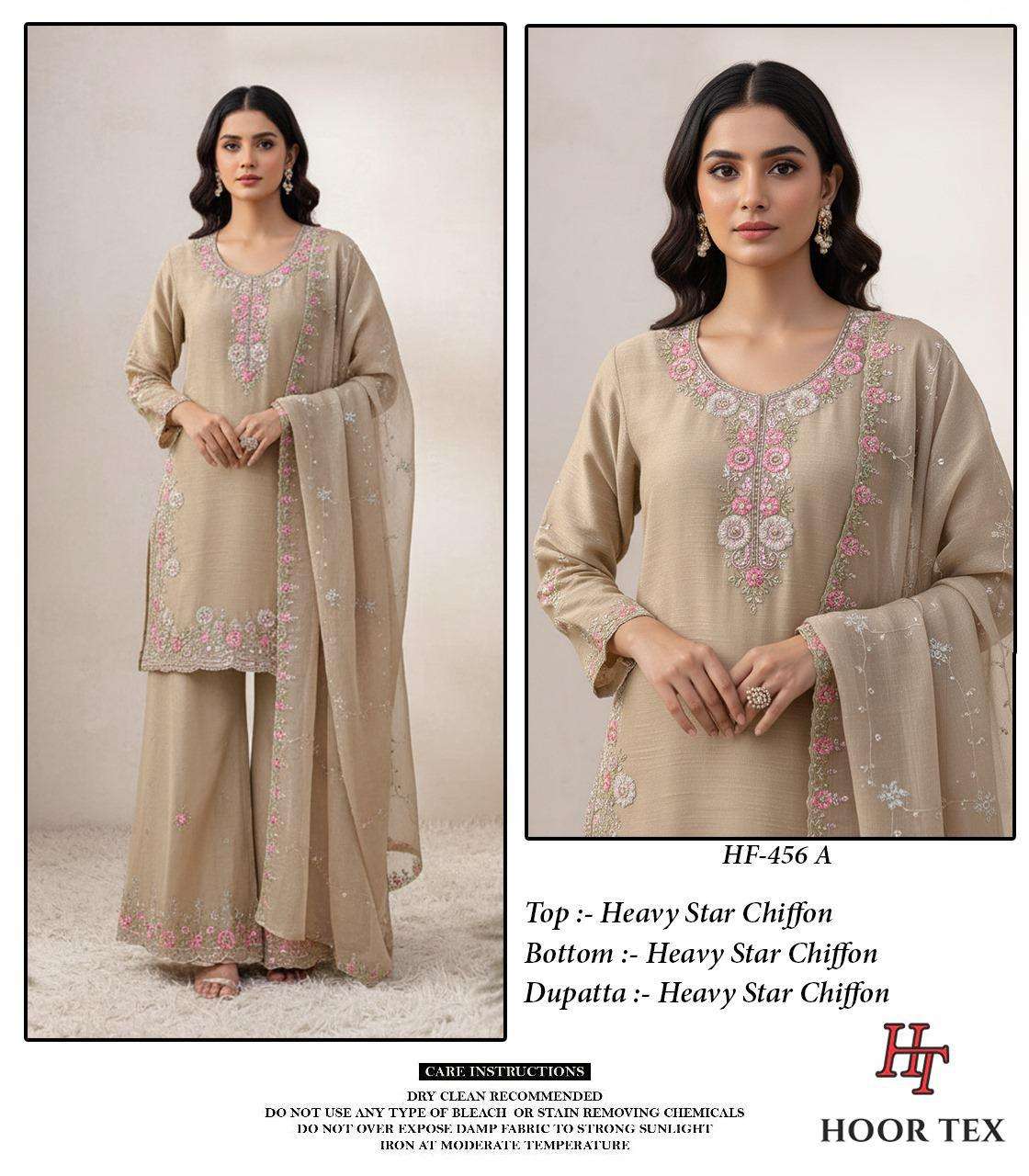 HOOR TEX HF-456 PURE CHIFFON EMBROIDERY PAKISTANI DRESSES-00020