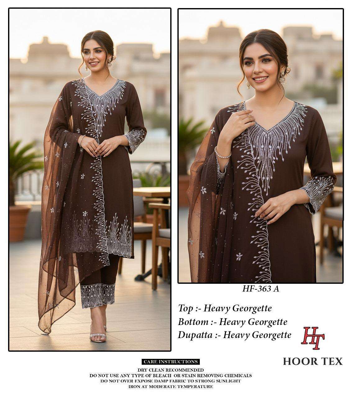 HOOR TEX HF-363 A TO D SERIES PURE GEORGETTE EMBROIDERY PAKISTANI DRESSES-00020