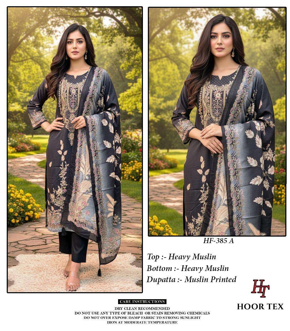 HOOR TEX HF-385 TO HF-393 SERIES PURE MUSLIN PAKISTANI DRESSES-00020