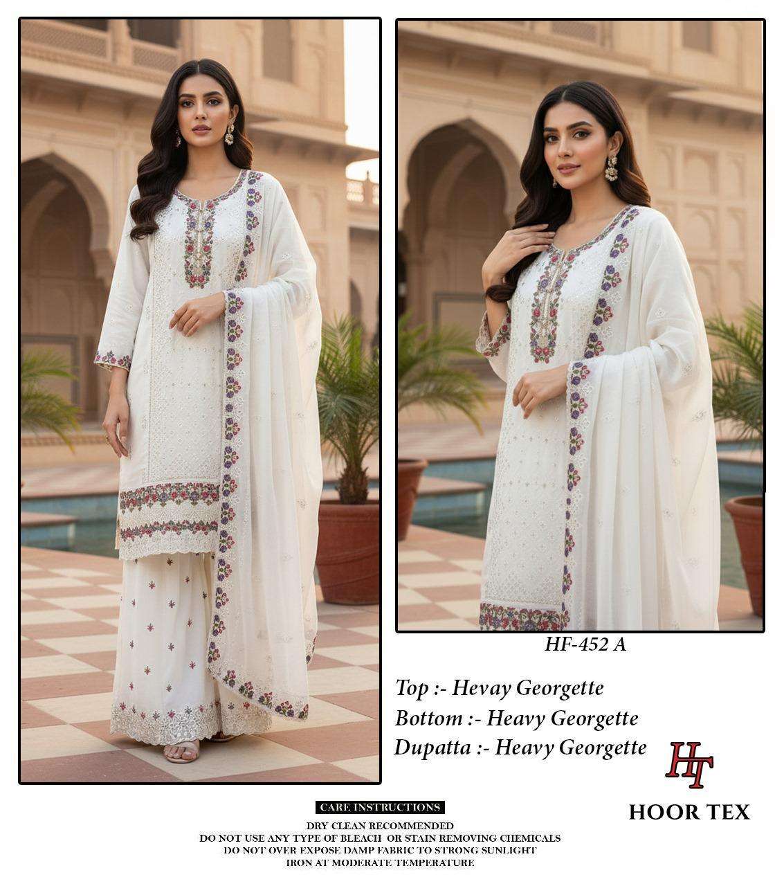 HOOR TEX HF-452 A TO D SERIES PURE GEORGETTE EMBROIDERY PAKISTANI DRESSES-00020