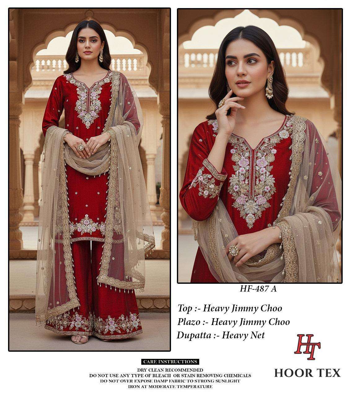 HOOR TEX HF-487 A TO D SERIES PURE JIMMY CHOO PAKISTANI DRESSES-00020