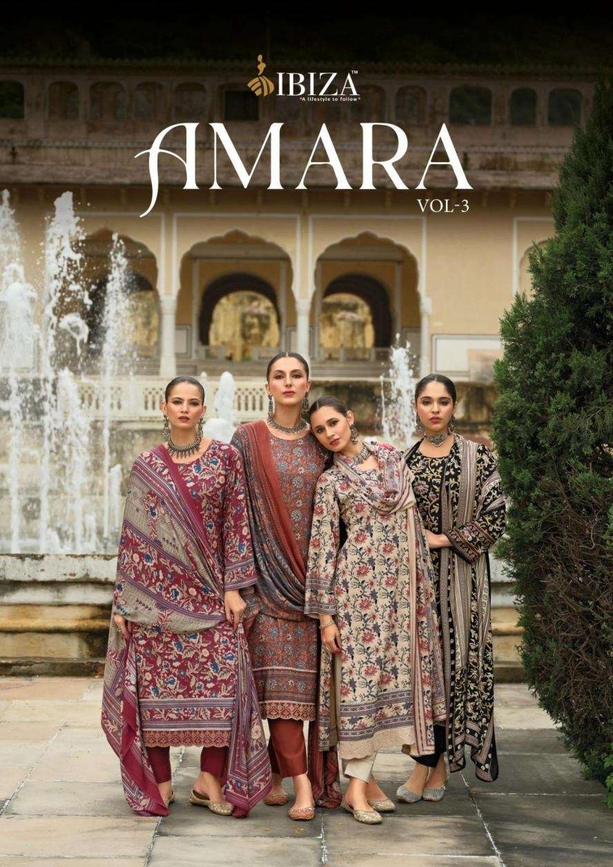 IBIZA AMARA VOL-03 PURE VISCOSE PASHMINA EMBROIDERY PAKISTANI DRESSES-00402