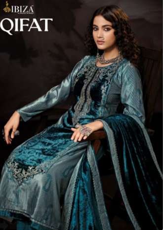 IBIZA QIFAT 11701 TO 11704 SERIES PURE VELVET EMBROIDERY PAKISTANI DRESSES-00402