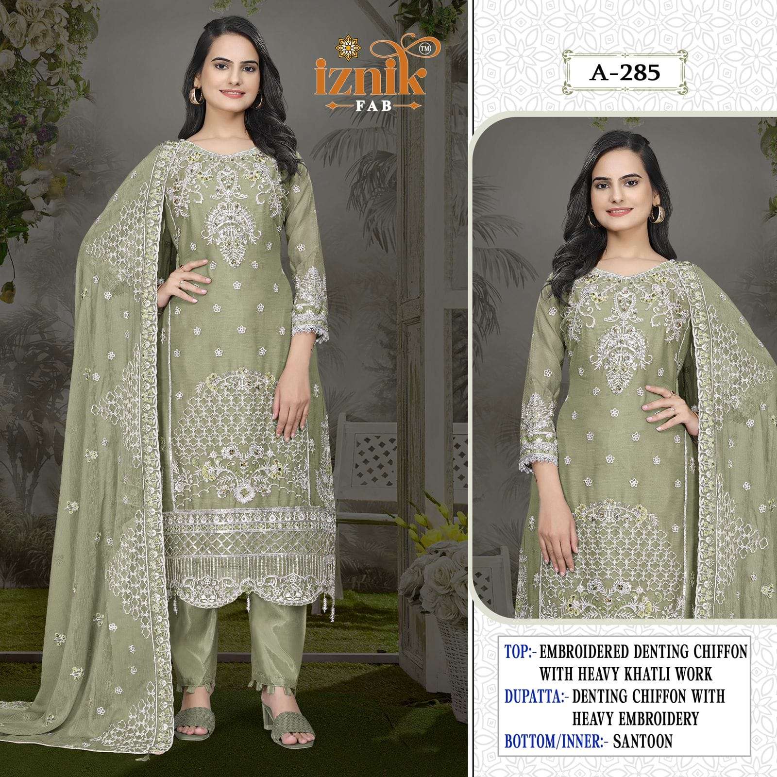 IZNIK FAB 285 SERIES PURE CHIFFON EMBROIDERY DRESSES-00201