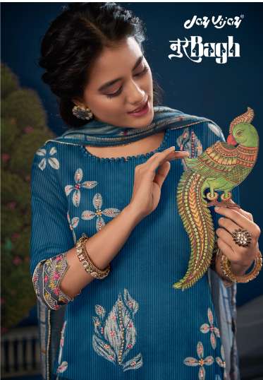 JAY VIJAY NOORBAGH 10391 T 10396 SERIES PURE FANCY EMBROIDERY PRINTED PAKISTANI DRESSES-00402
