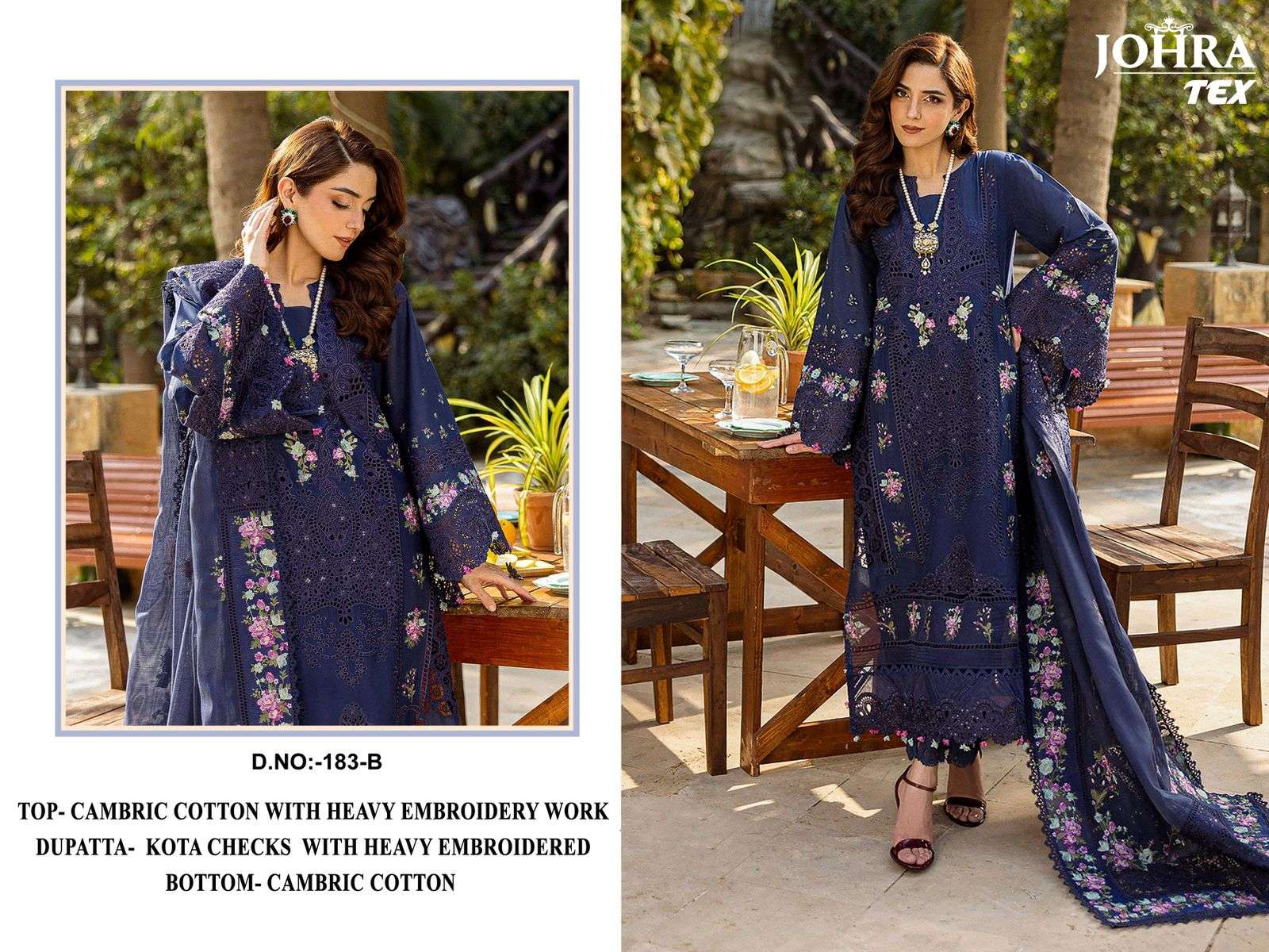 JOHRA TEX JT-183 PURE COTTON EMBROIDERY DRESS-00071