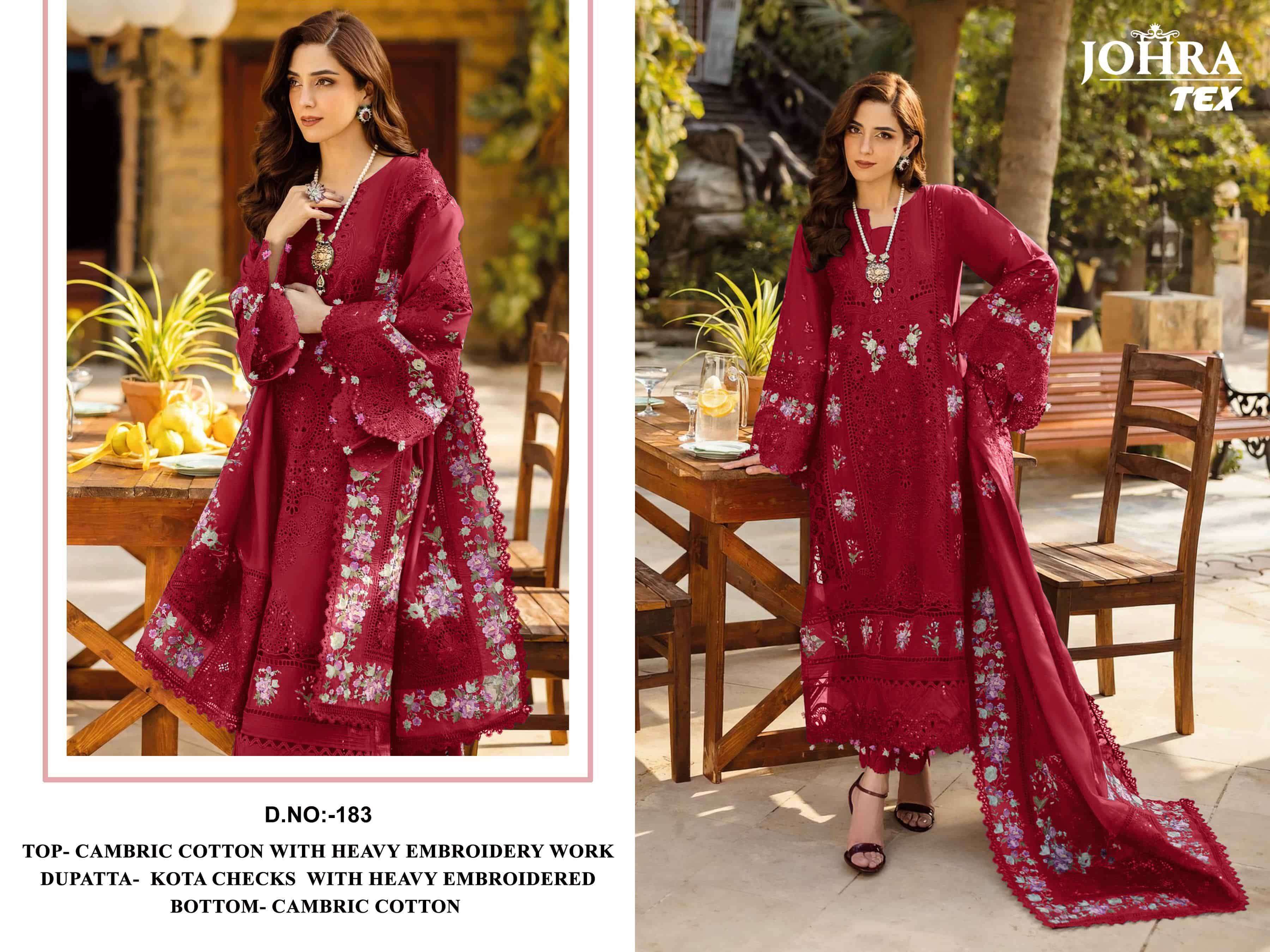 JOHRA TEX JT-183 PURE COTTON EMBROIDERY DRESSES-00201