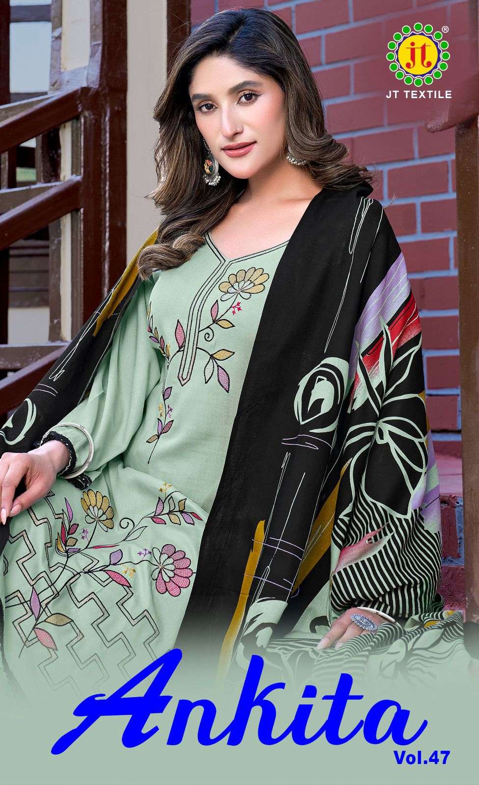 JT TEXTILE ANKITA VOL-47 PURE RAYON PRINTED PAKISTANI DRESSES-00201