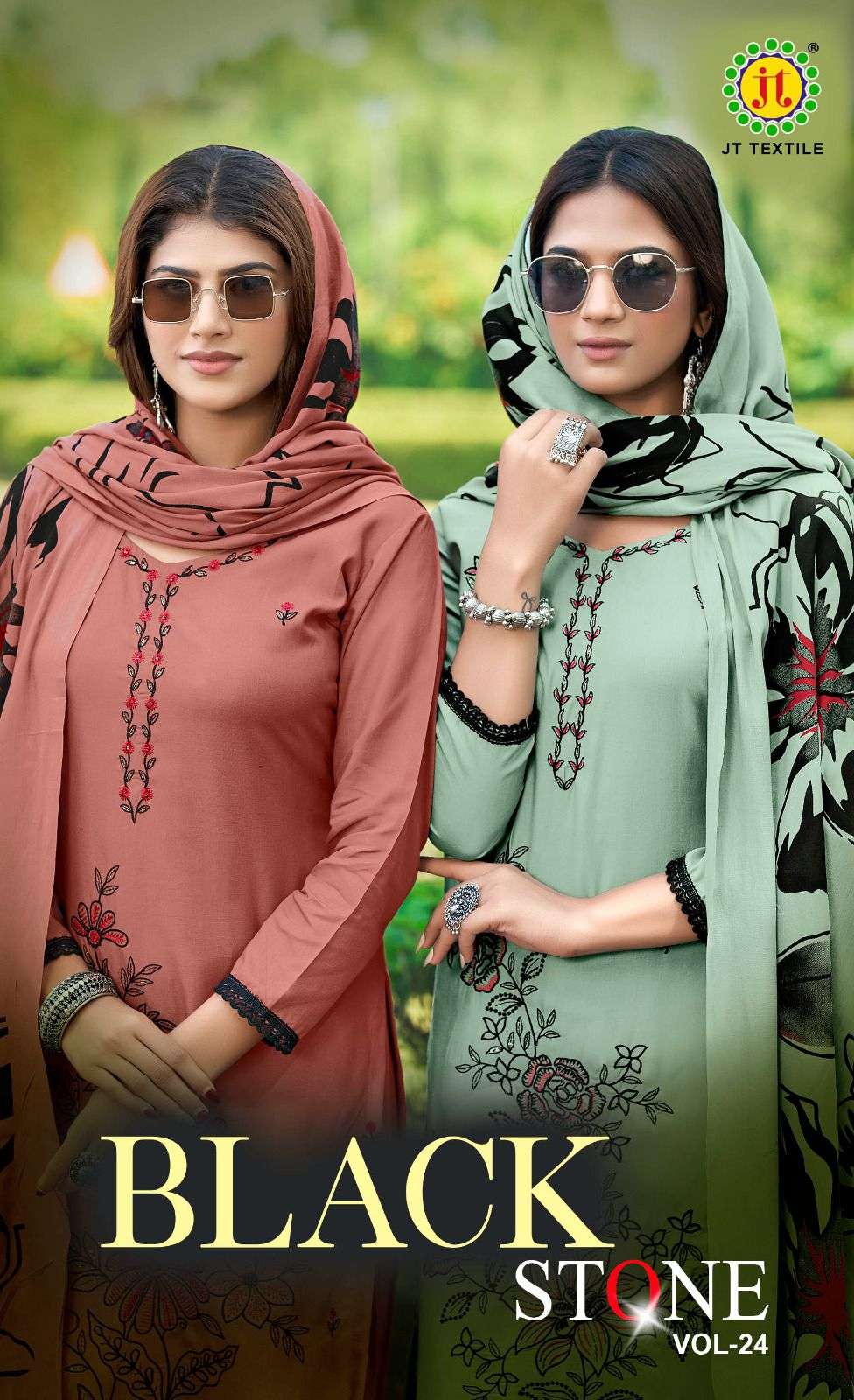 JT TEXTILE BLACK STONE VOL-24 PURE RAYON EMBROIDERY PAKISTANI DRESSES-00201