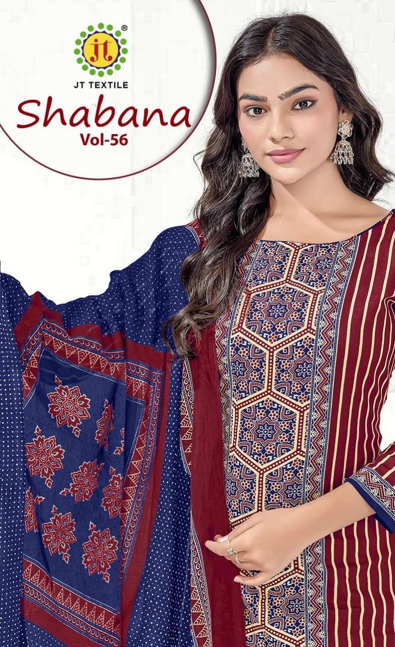 JT TEXTILE SHABANA VOL-56 56001 TO 56010 SERIES PURE COTTON PRINTED DRESSES-00015