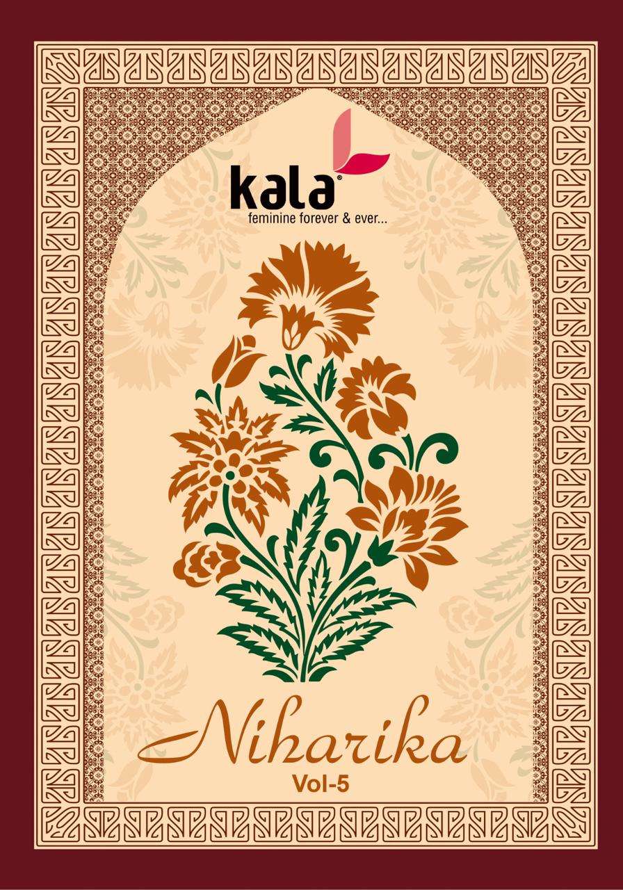 KALA NIHARIKA VOL-5  8701 TO 8708 SERIES PURE COTTON EMBROIDERY DRESSES-00015