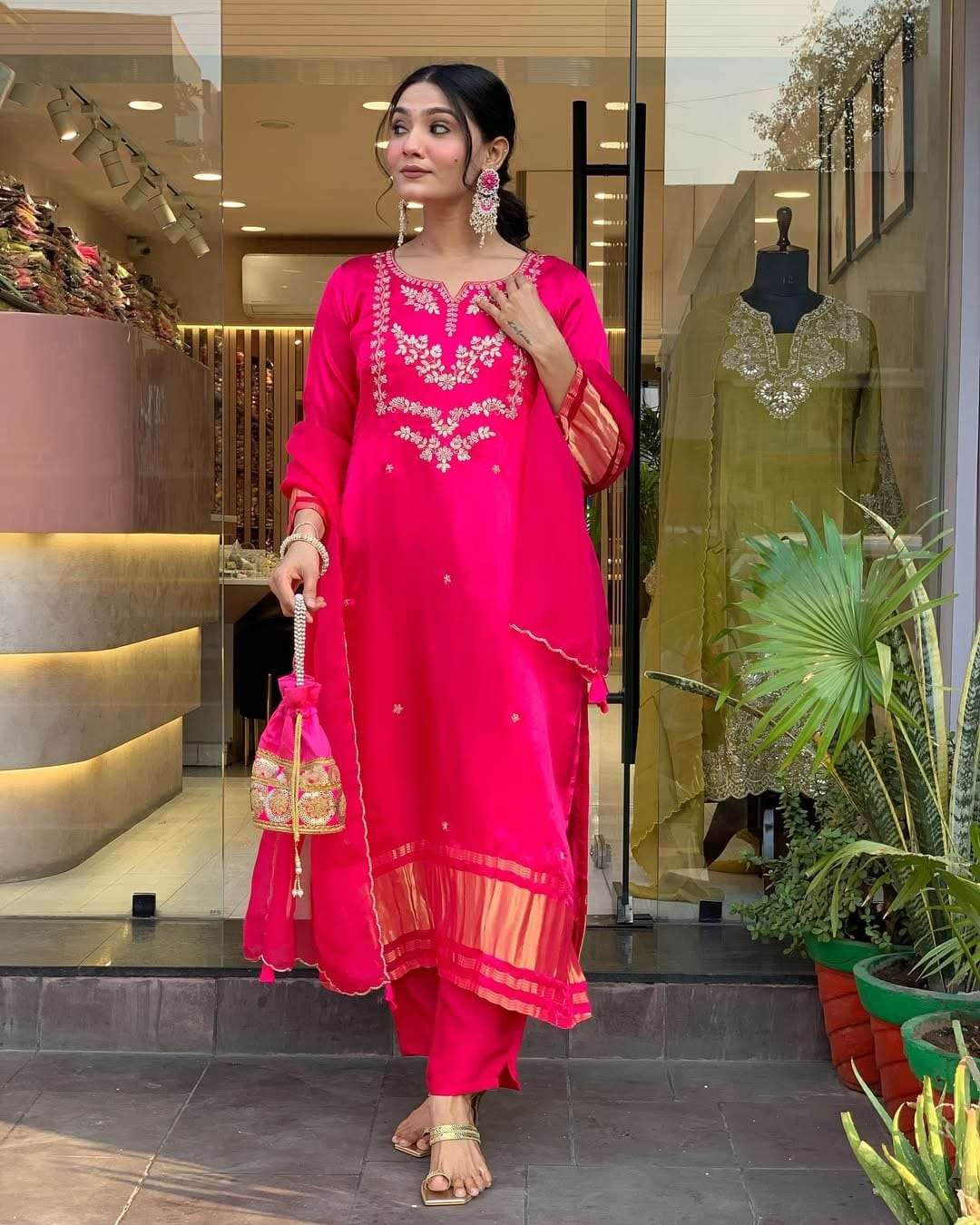 KALGEE BY ASLIWHOLESALE DESIGNER PURE VISCOSE SILK EMBROIDERY DRESSES-00264