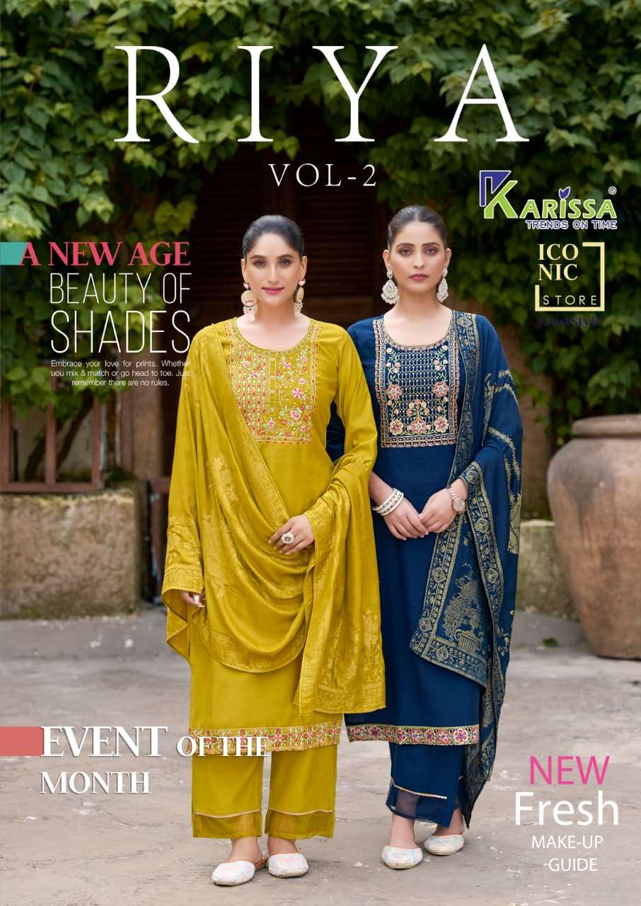 KARISSA RIYA VOL-2 2001 TO 2004 SERIES PURE VISCOSE EMBROIDERY DRESSES-00014