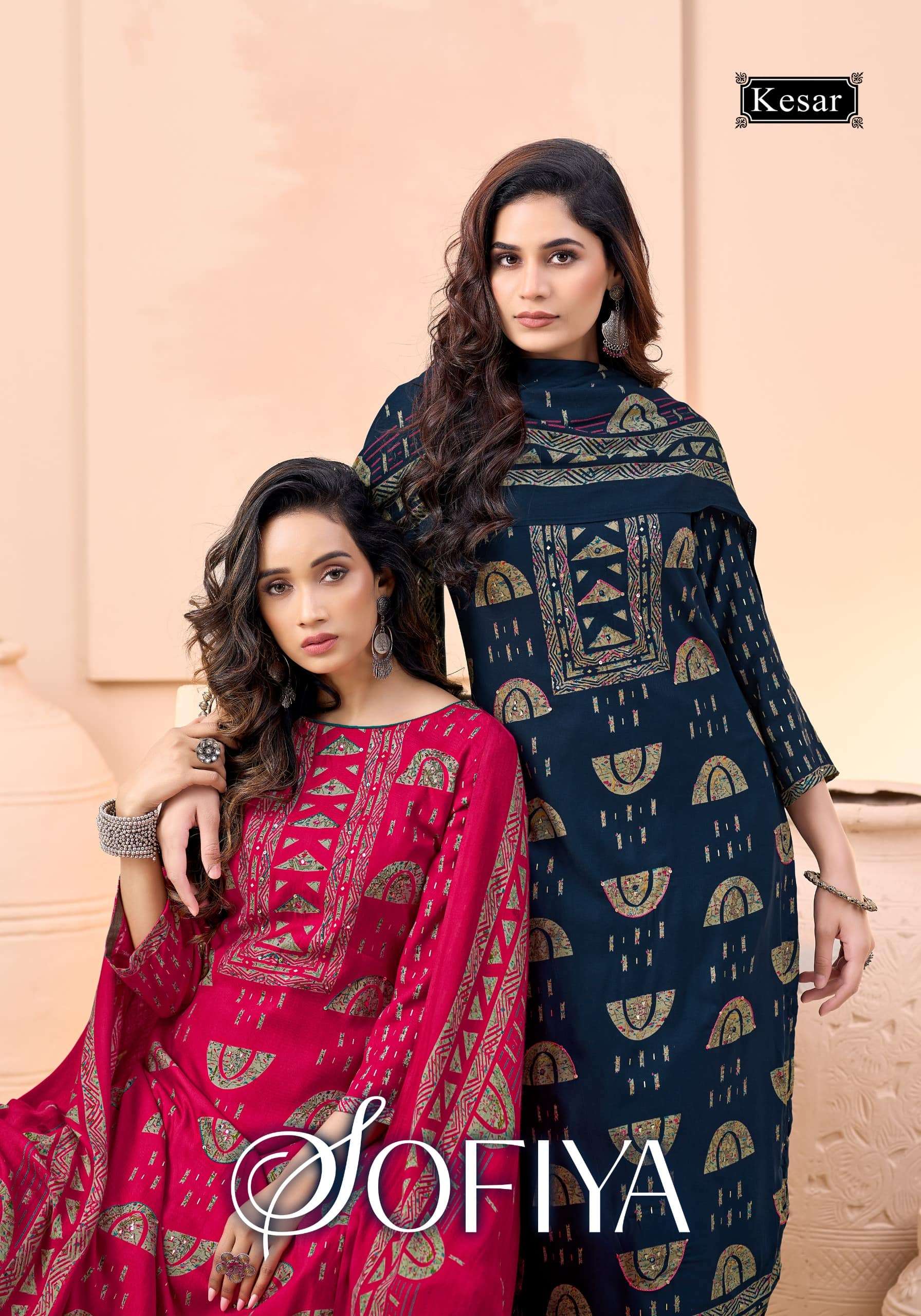 KESAR SOFIYA 1701 TO 1704 SERIES PURE PASHMINA PRINTED PAKISTANI DRESSES-00402