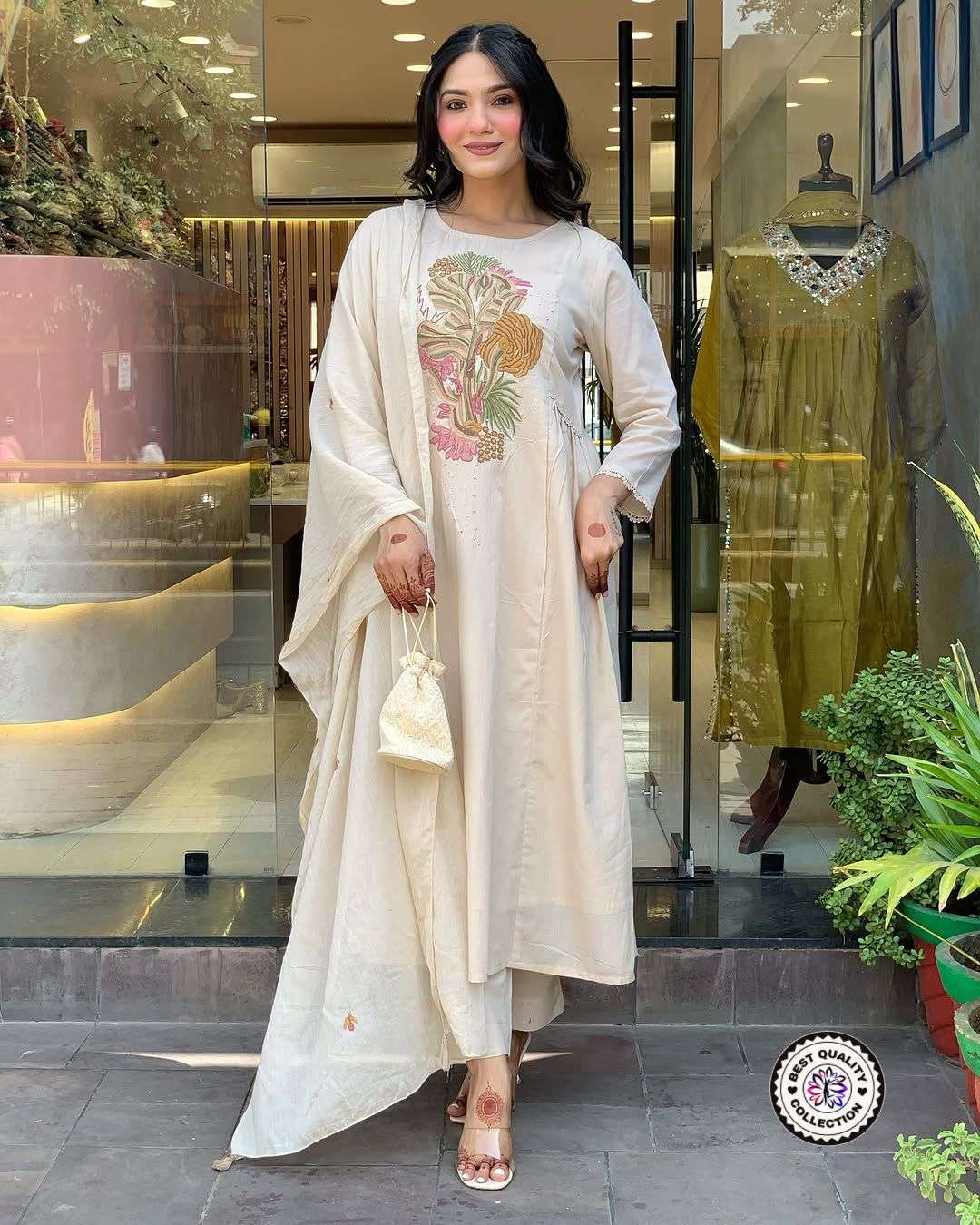 KF-4085 BY ASLIWHOLESALE DESIGNER PURE RAYON EMBROIDERY DRESSES-00096